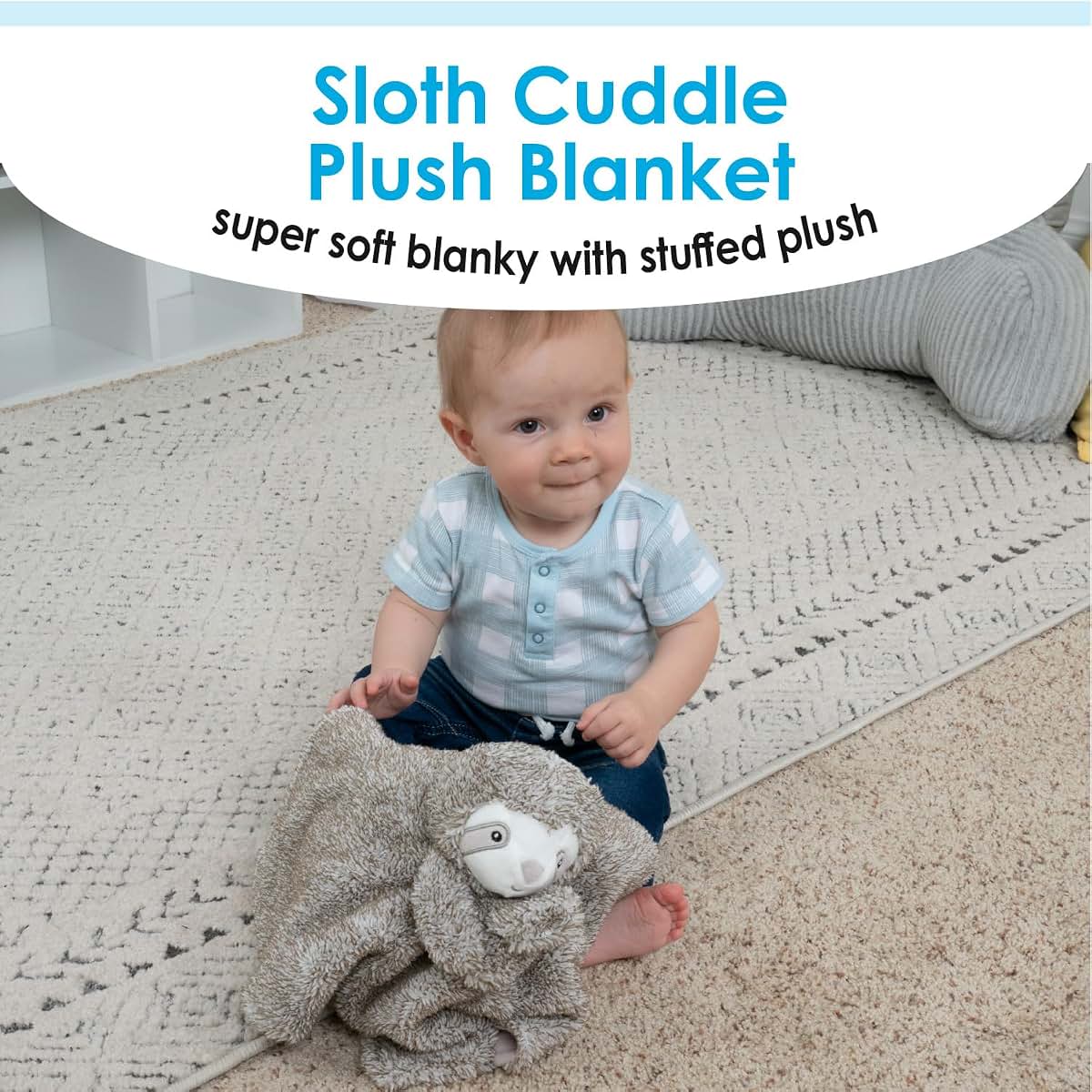 KIDS PREFERRED Carter's Sloth Plush Stuffed Animal Snuggler Blanket (photo 2)