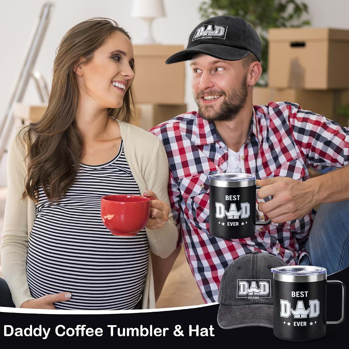 New Dad Gift Set Kit with Tumbler, Hat, and Apparel