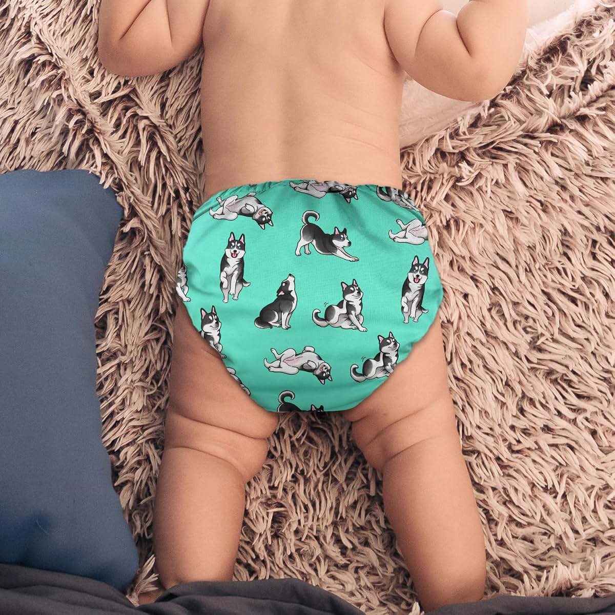 WIRESTER Set of 2 Baby Cloth Diapers Adjustable Siberian Husky (photo 4)