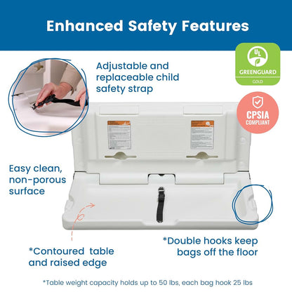 ECR4Kids Horizontal Wall-Mounted Baby Changing Station (photo 4)