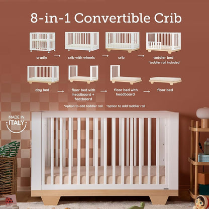 Dadada Baby Spirit 8-in-1 Convertible Crib in Beechwood