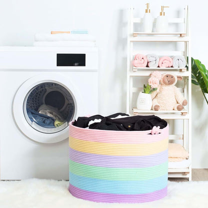 Decorative Woven Cotton Rope Storage Basket Bin