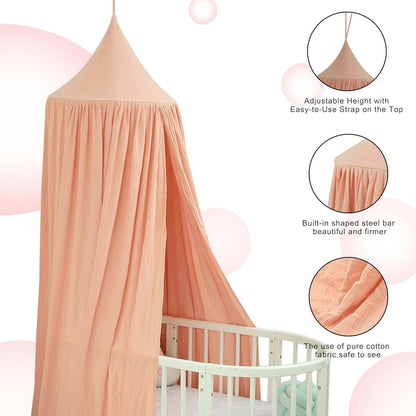 Vhaso Cotton Kids Bed Canopy Nursery Reading Nook Green