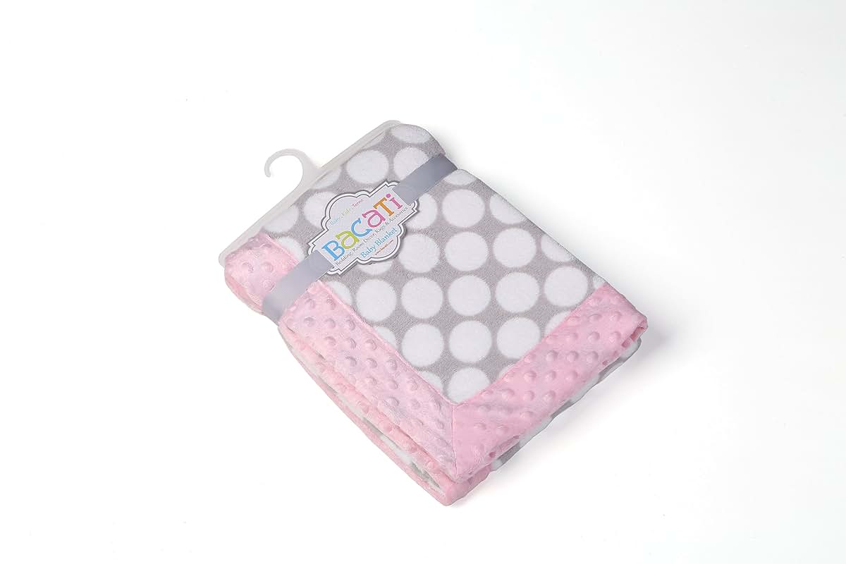 Bacati Elephants Pink and Grey Blanket