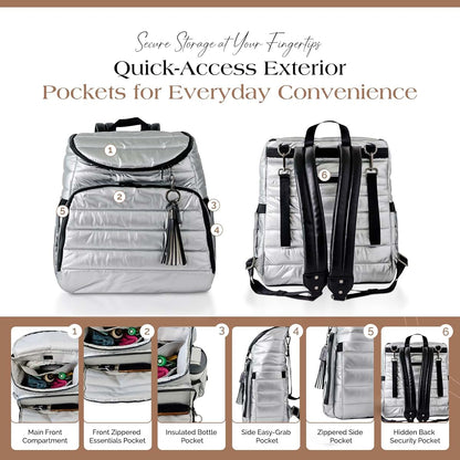 CC Citi Collective Citi Collective Gallery Diaper Bag Backpack - Casual Day-to-Day Backpack Fits 15" Laptop - Travel