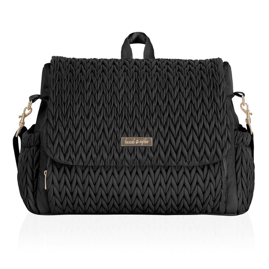 Hannah&Sophia Hannah & Sophia Belle Convertible Baby Diaper Backpack & Bag in Black, Large Size, Dual Sided Water
