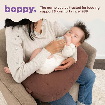 Boppy Nursing Pillow Cotton Muslin in Chestnut