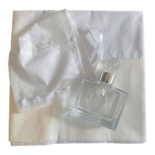 P&J by Design 3pc Orthodox Baptism Set,Christening Towel, Ladoset, Nursery Sheet,Christening Oil Cap,Cot Sheet and Oil