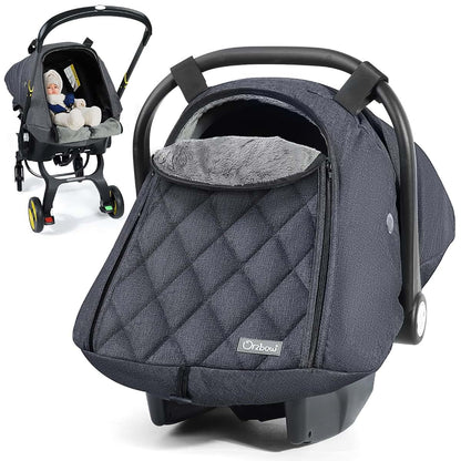 Orzbow Winter Car Seat Cover With Zipper Access, Dark Grey