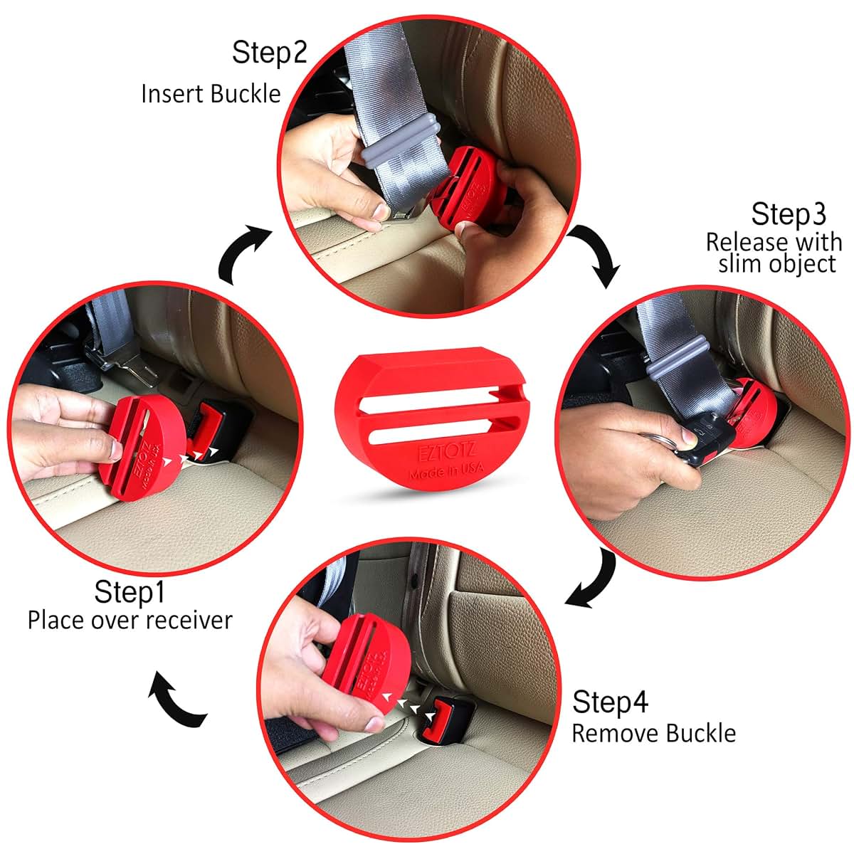 Eztotz BuckleShield Seat Belt Lock Cover Universal Fit