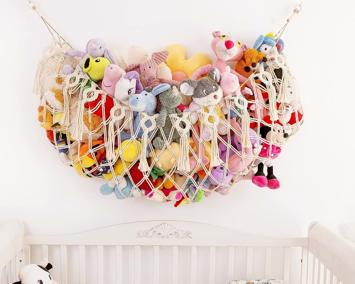 MAKEONEWO Stuffed Animal Net or Hammock -Wall Mounted-Handmade Macrame Toy Hammock Organizer Stuffed Animal Display (photo 3)