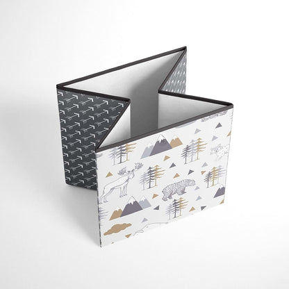 Bacati - Small Storage Tote Woodlands Animals Beige/Grey 10 X 10 X 10 inches
