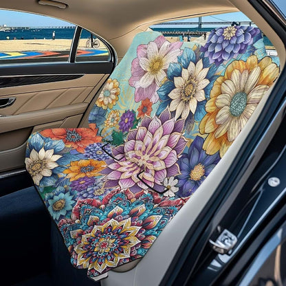 Dreaweet Car Seat Towel Cover Backseat Boho Floral Car Back Seat Cover Washable Quick Dry Sweat Towel Seat Covers for