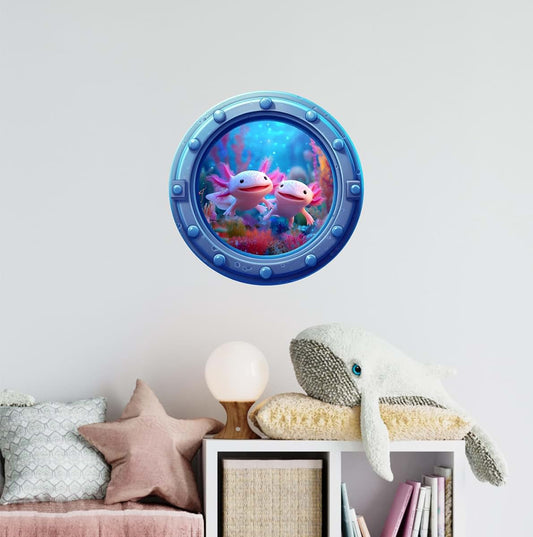 Stick It Graphix Portscape Axolotl Wall Decal For Kids Rooms