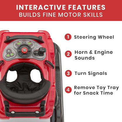 Delta Children Jeep Classic Wrangler 3-in-1 Grow with Me Walker, Red