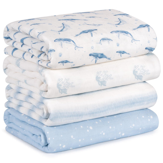Civarua Kids Muslin Swaddle Blankets 4 Pack