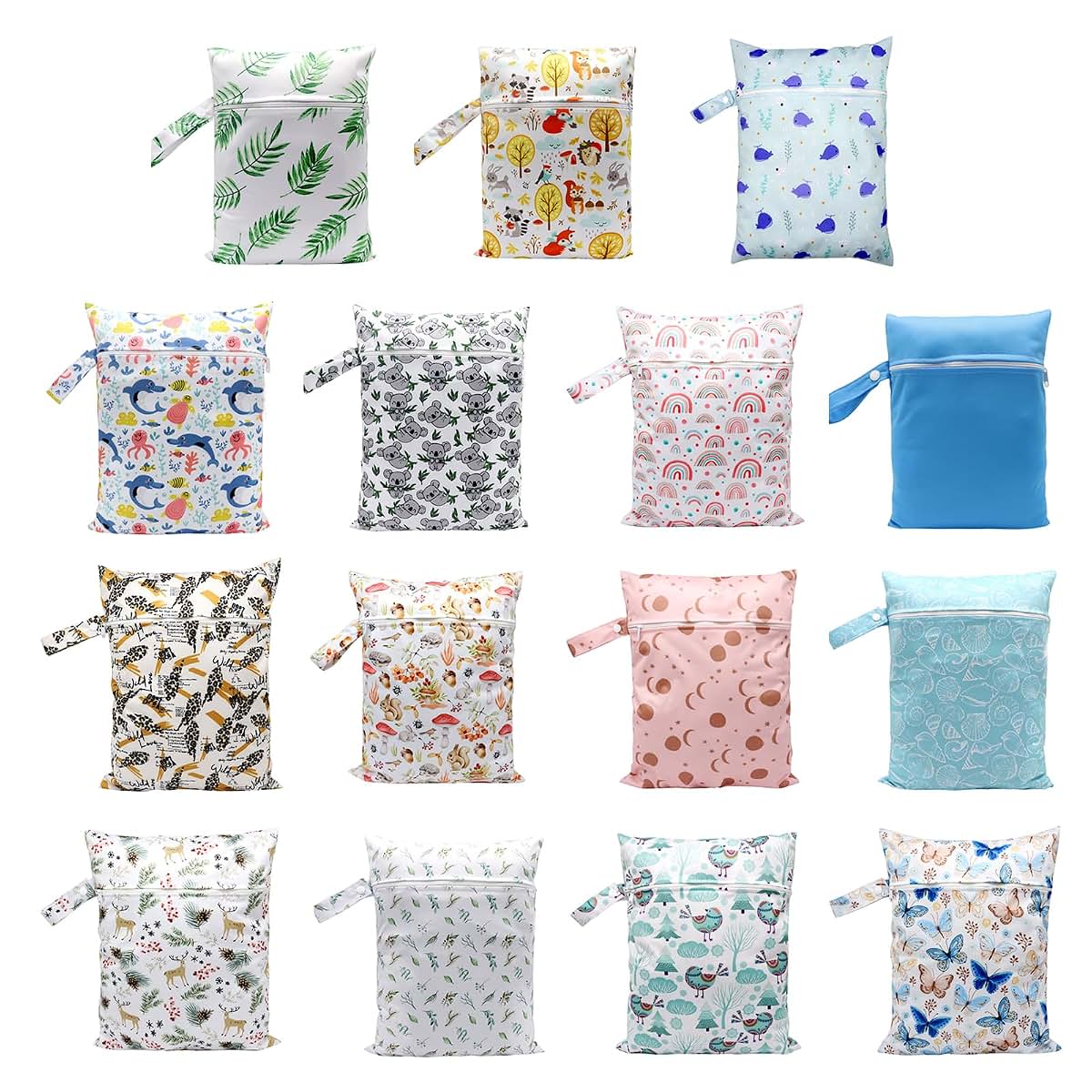 Xinsheinelry Compact And Lightweight Baby Diaper Bag Cartoon Print Wet Dry Nappy Storage Bag (photo 4)