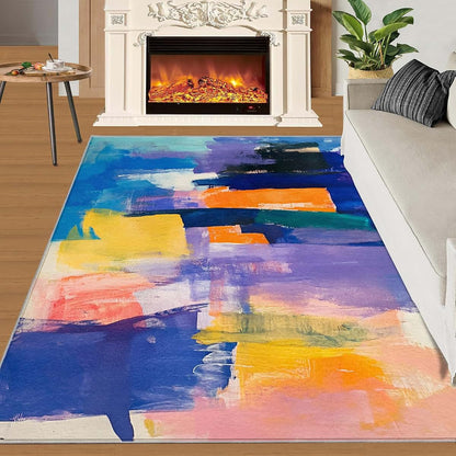 HYGIUID 4x5 Color Graffiti Area Rug - Modern Kids Carpet (photo 2)
