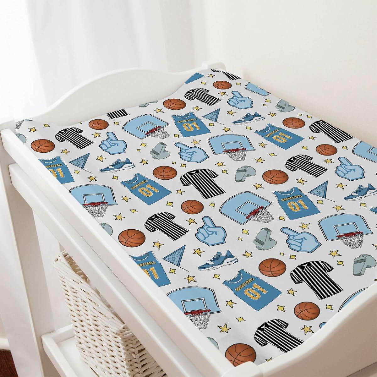 Hwmmbh Basketball Fitted Changing Pad Cover