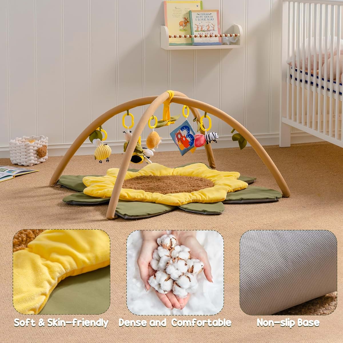 Robotime Baby Play Gym with 7 Sensory Toys for Infants