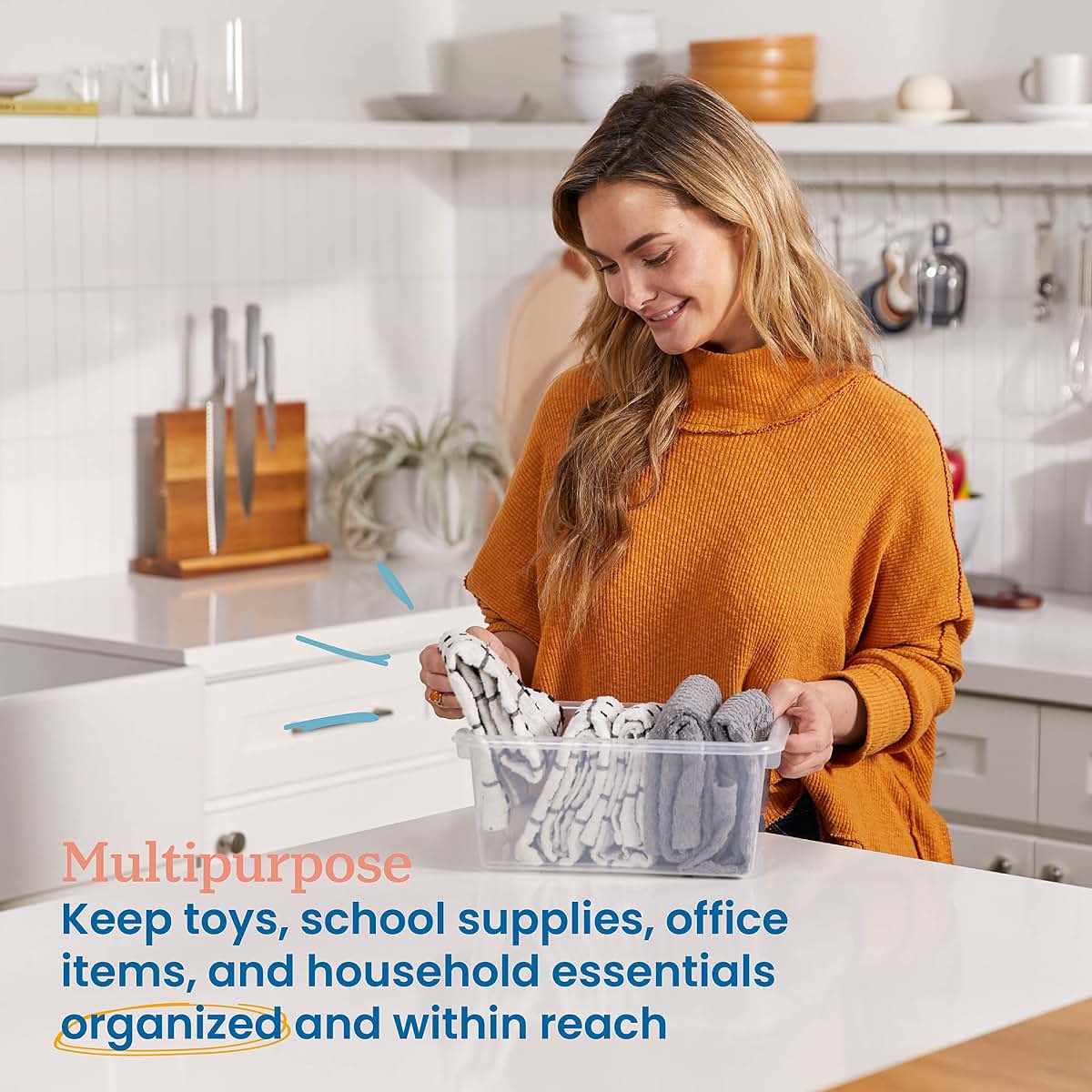 ECR4Kids Scoop Front Storage Bins, Multipurpose, 30-Piece, Clear (photo 3)