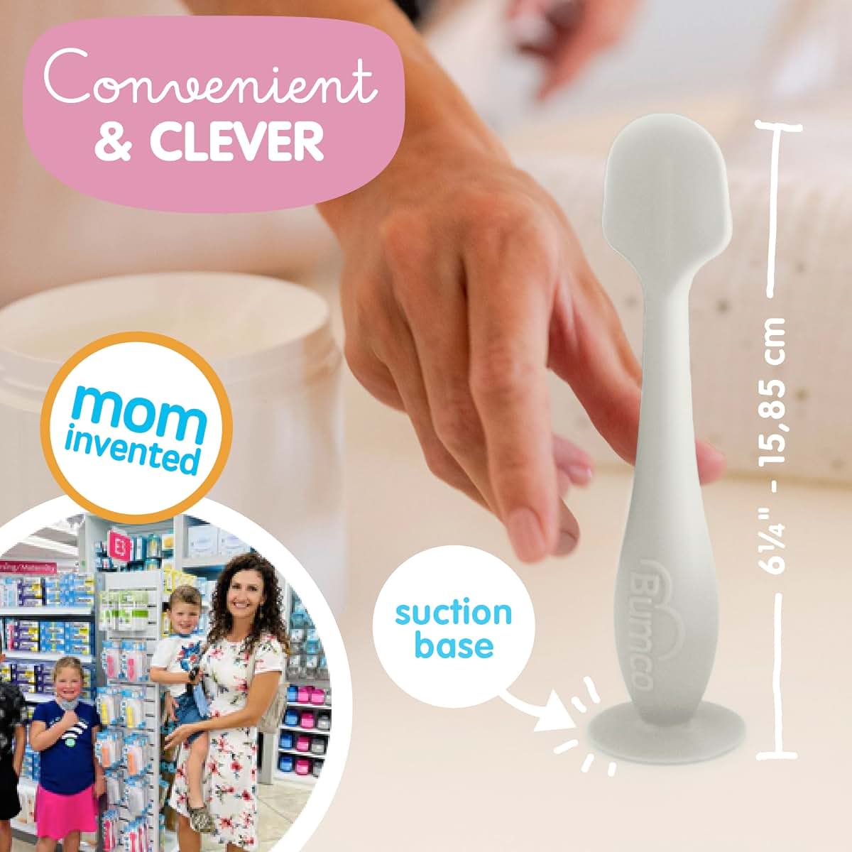 Bumco Baby Bum Brush Flexible Silicone Diaper Cream Applicator, White