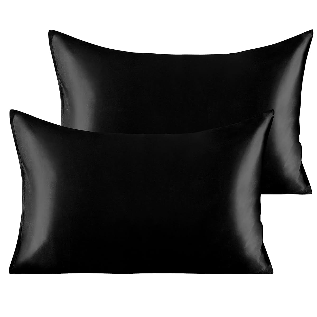 organictune Silk Satin Toddler Pillowcases 2-Pack Black