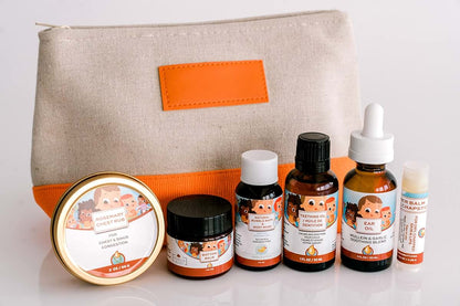 Punkin Butt Baby Gift Bag Set with Teething Oil, Ear Oil, Chest Rub, Bottom Balm, Bubble Wash, and Lip Balm