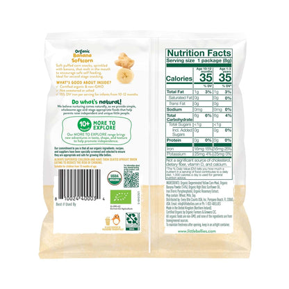 Little Bellies Organic Softcorn Variety Pack, Apple & Berry and Banana, 18 x 0.28 oz Packs