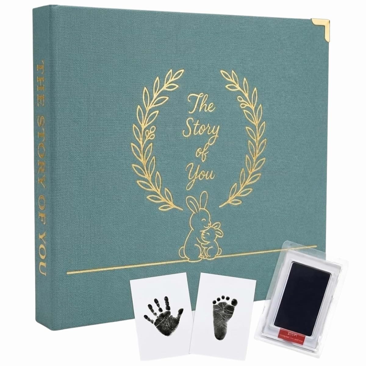 Lunamia Memories Baby Memory Book And Keepsake Journal In Green