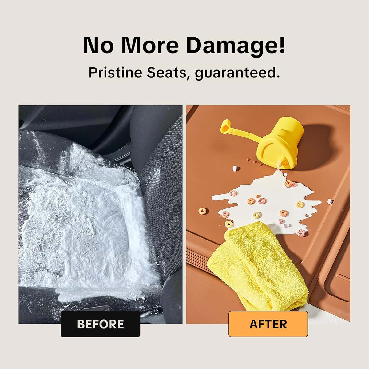 Silicone Waterproof Car Seat Protector for Vehicle Seats - Brown
