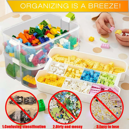 Kids Toy Storage Organizer With Baseplate Lids