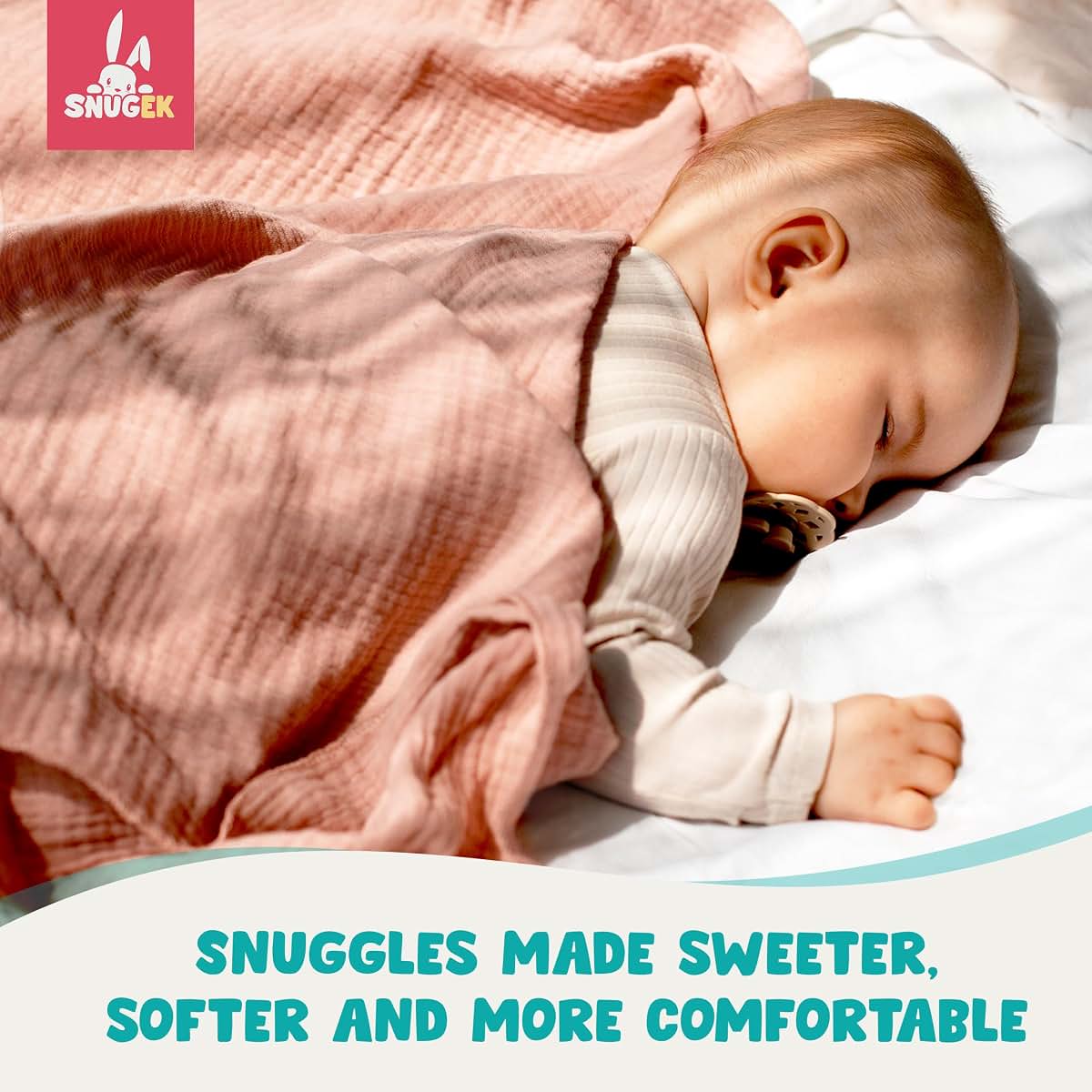 Snugek Muslin Swaddle Blanket and Lovey Set, 100% Cotton