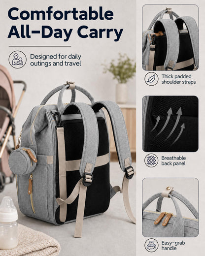 Houscly Diaper Bag Backpack with Changing Station