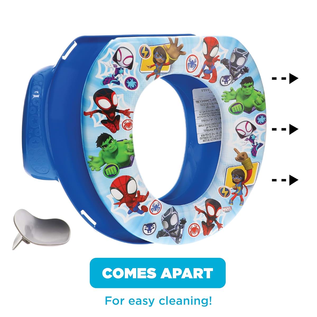 Spidey and His Amazing Friends Soft Potty Seat with Easy Grip Handles, Made in USA
