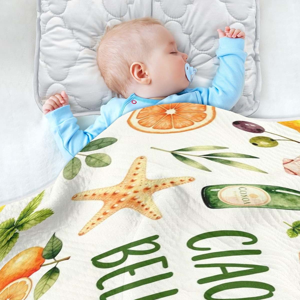 Decor Gift Baby Boy Minky Italian European Summer Preppy Blanket (photo 4)