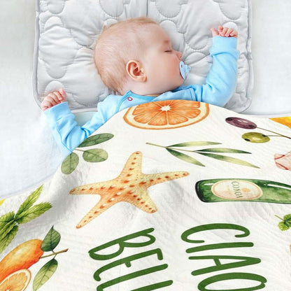 Decor Gift Baby Boy Minky Italian European Summer Preppy Blanket (photo 4)