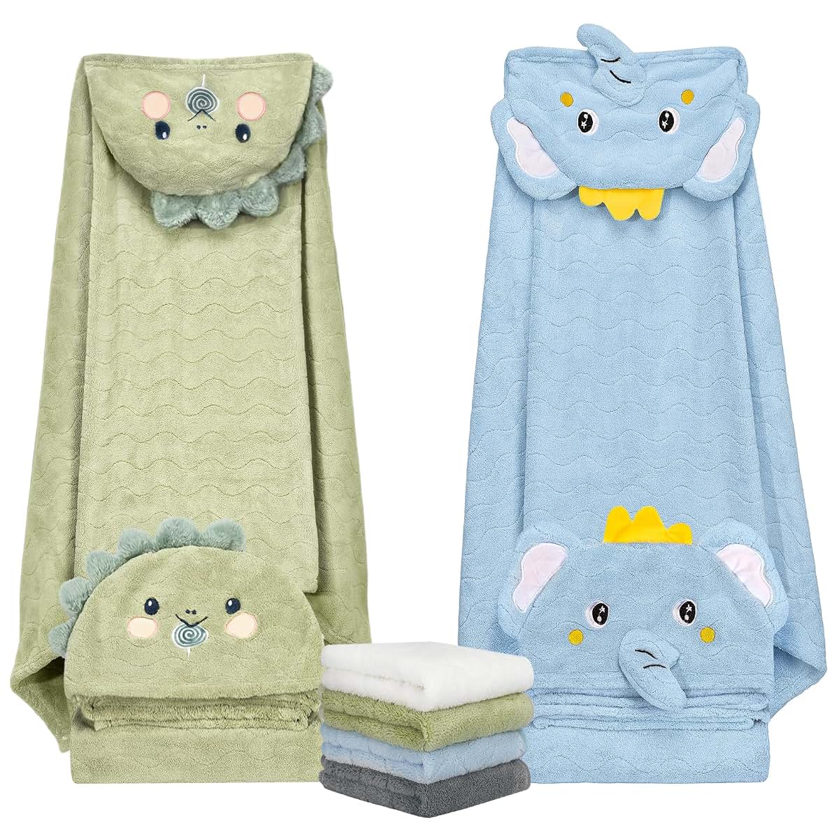 BabyOneStop 6 Pcs Toddler Towels Set Large 55 In X 27.5 In