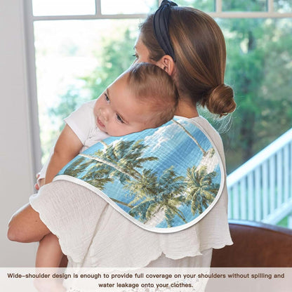 Mazeann Tropical Beach Burp Cloths | Absorbent Waterproof Cotton Rags for Baby