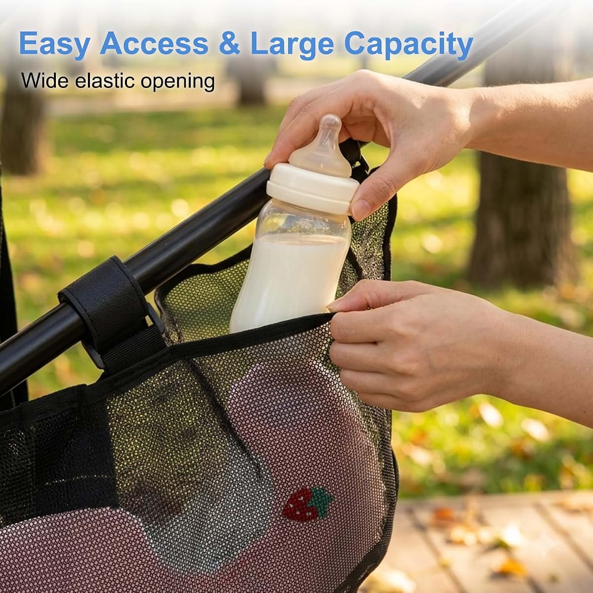 Susade Universal Stroller Caddy Organizer Side Sling Stroller Cargo Net (photo 3)