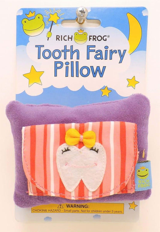Rich Frog Industries, Inc. Rich Frog Girl Tooth Tooth Fairy Pillow and Tooth Keepsake, Pink - 4"