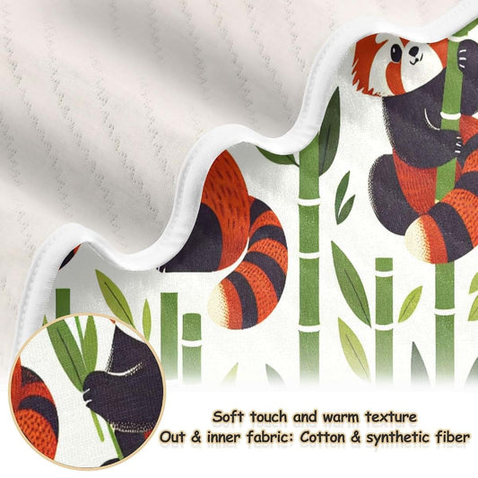 Flildon Red Panda Cotton Baby Blanket - Soft Muslin Swaddle