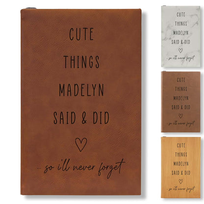 On The Rox Personalized Baby Memory Book With Leatherette Cover