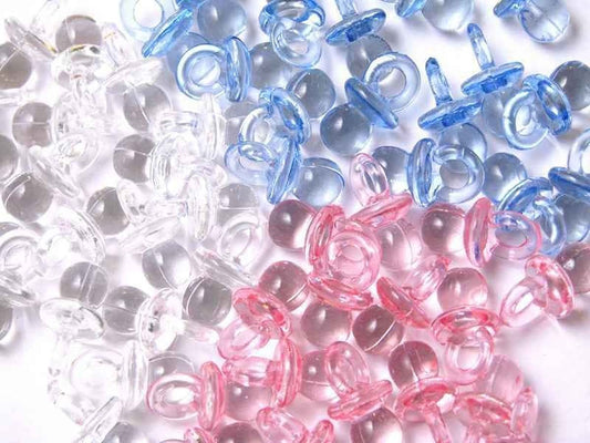 NST 144 Mini Pacifiers Baby Shower Favor 7/8" Long Mixed Colors