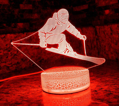 Jinnwell 3D Skiing Night Light led Lamp Illusion 7 Color Changing Touch Switch Table Desk Decoration Lamps Birthday (photo 3)