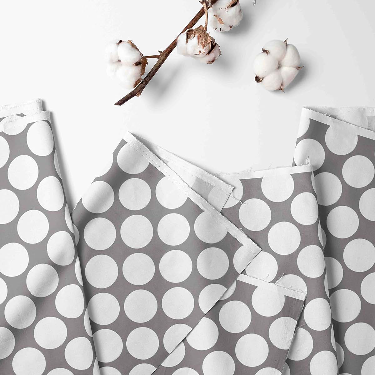 Bacati Mix N Match Large Dots Crib and Toddler Bed Skirt in Grey (photo 2)