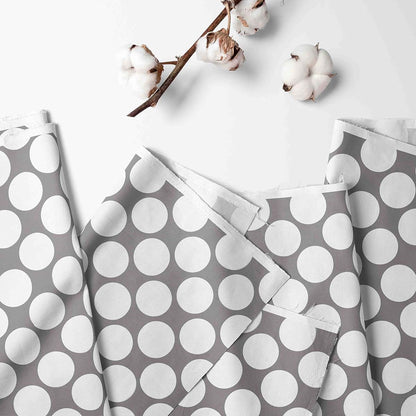 Bacati Mix N Match Large Dots Crib and Toddler Bed Skirt in Grey (photo 2)
