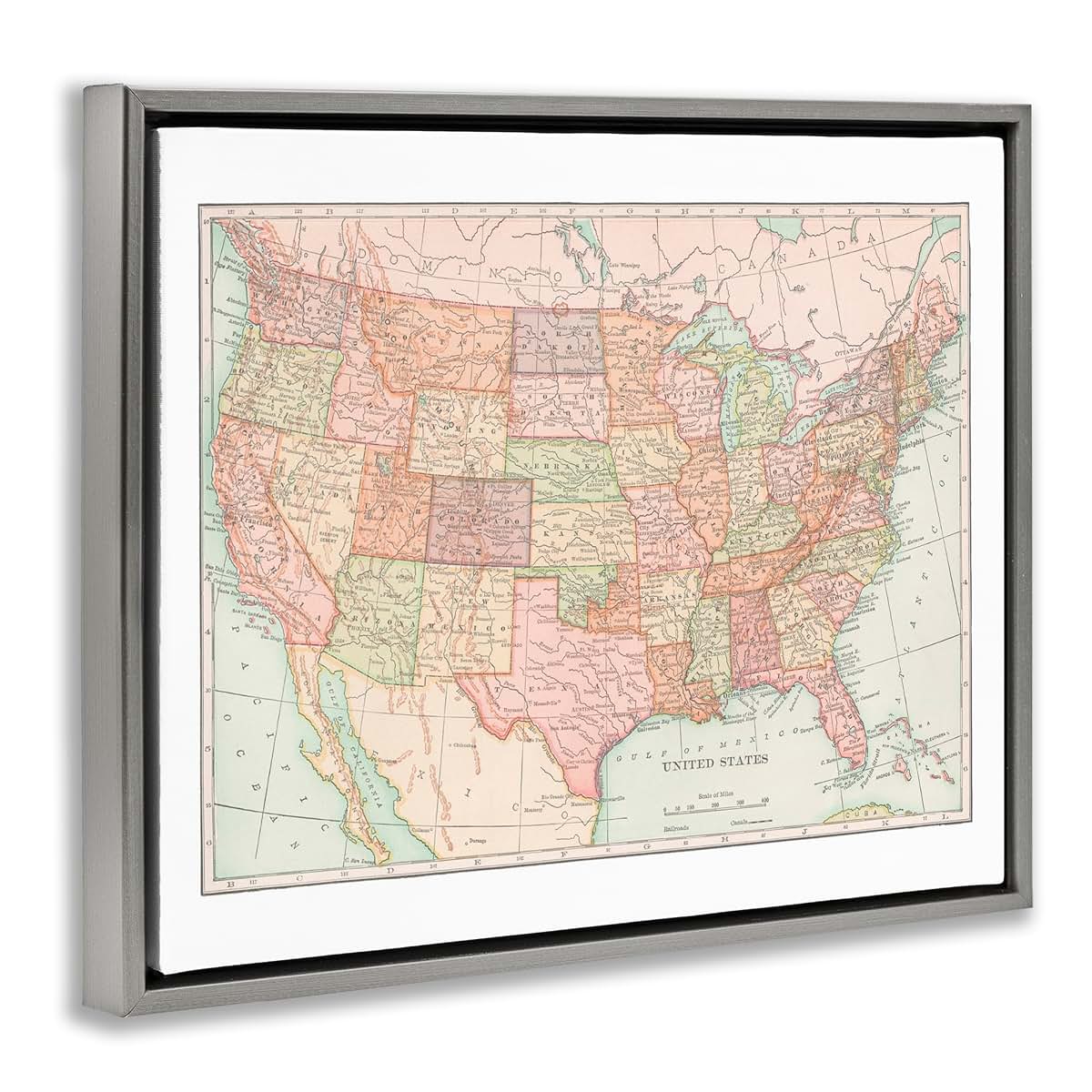Stupell Industries Traditional USA Map Canvas