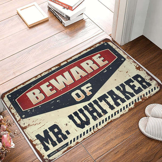 Plows Beware of Mr. Whitaker Doormat With Anti-Slip Backing
