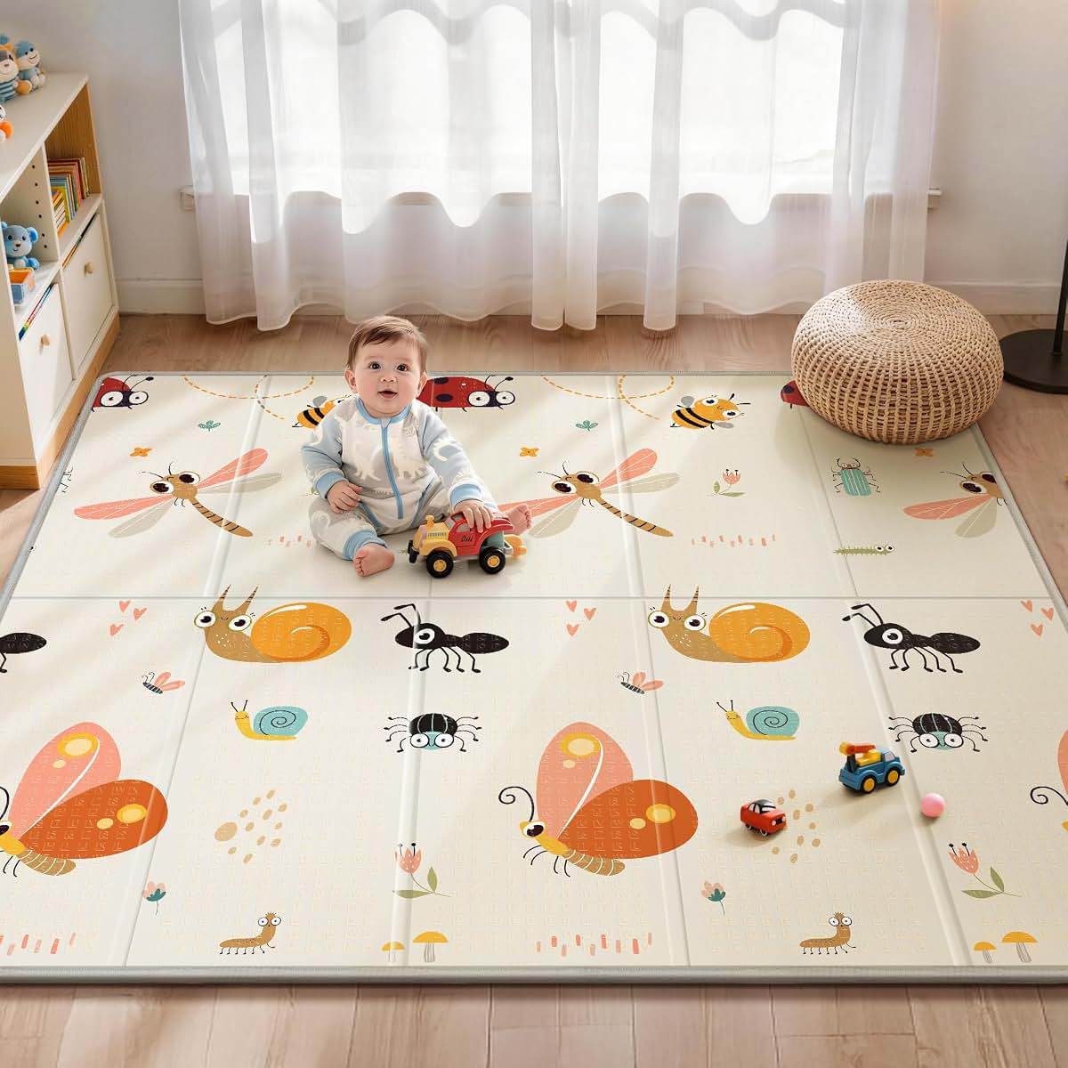 Dewlia Foldable Baby Play Mat - Dragonfly 79x71 Inch (photo 2)